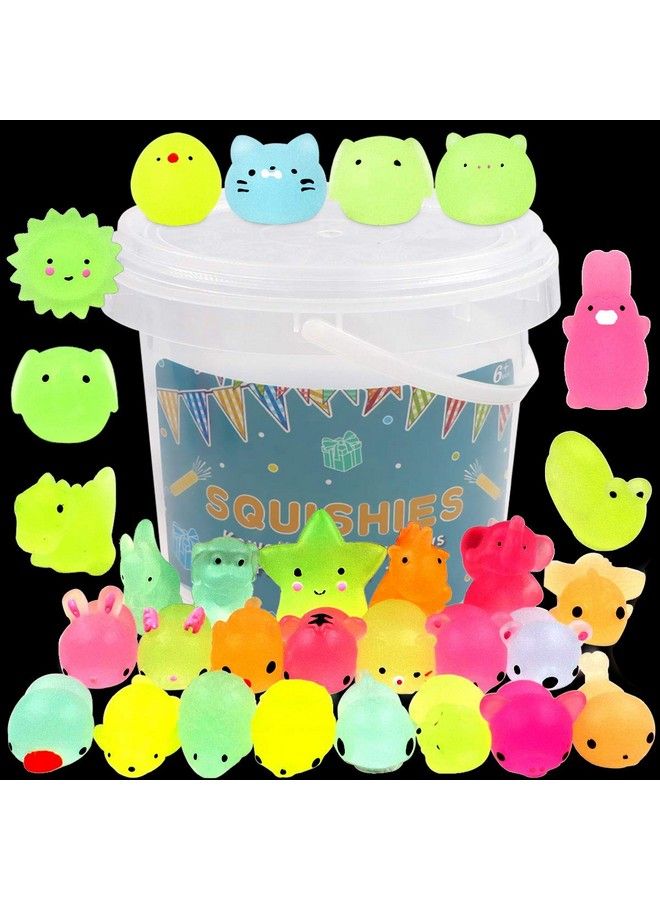 23 Pack Squishies Mochi Squishy Toys Glow In The Dark Party Favors For Kids Mini Kawaii Squishies Mochi Animals Stress Relief Squishy Pack Squishy Cat Squishys With Storage Box