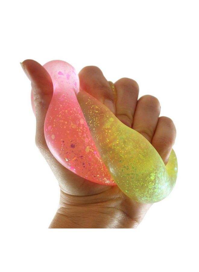 Set Of 3 Glitter Sugar Balls Glittery Shimmery Thick Glue/Gel Stretch Ball Ultra Squishy And Moldable Slow Rise Relaxing Sensory Fidget Stress Toy (Random Colors)