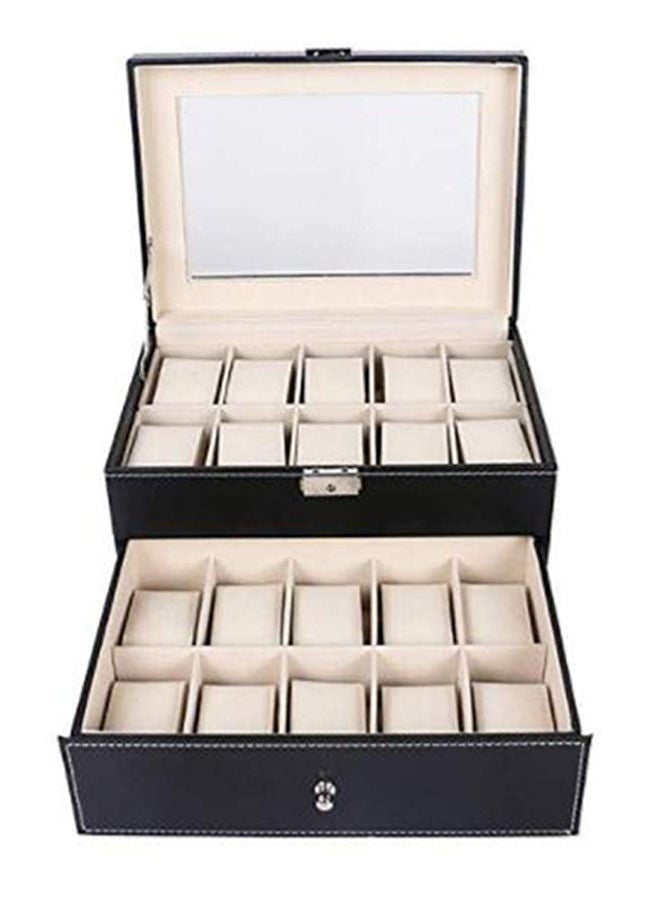 2-Layer Watch Organizer Box With Glass Display