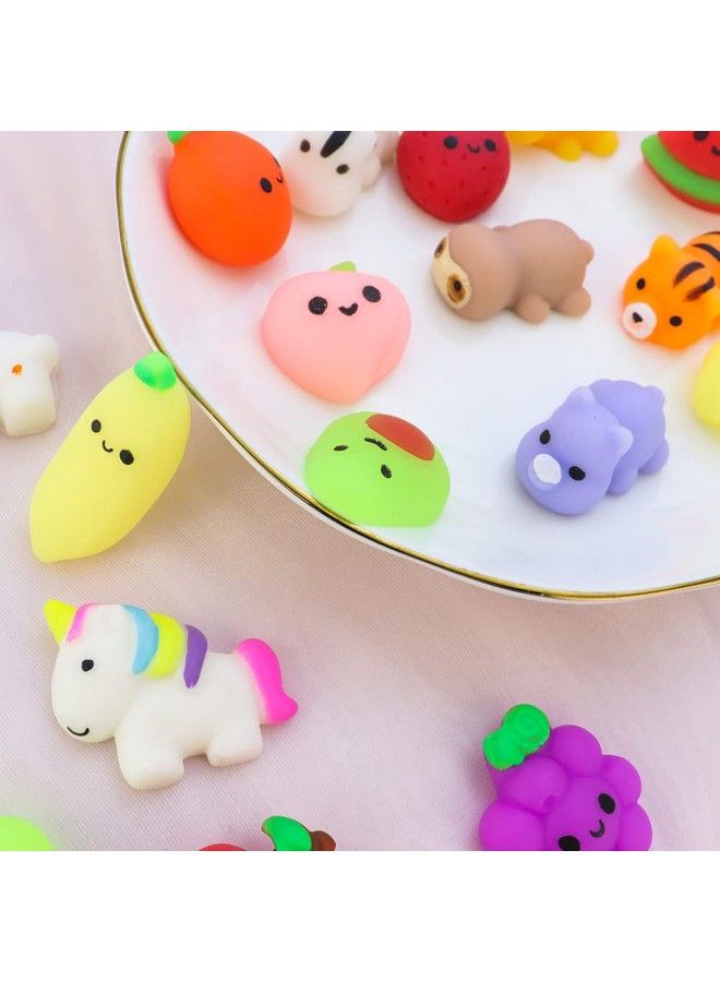 20 Pieces Squishies Mochi Stress Relief Toys Squishy Toys Squishy Toys Kawaii Mochi Squeeze Toys Random Animals And Fruits Shape Mini Squish Toys Party Favors For Girls Boys Adults