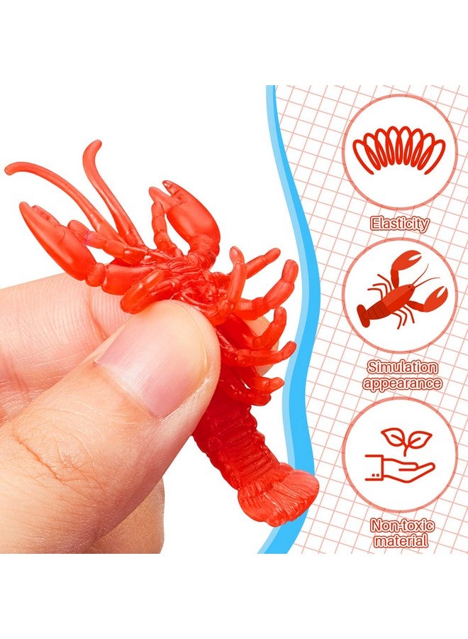 50 Pcs Lobster Toy Soft Tpr Rubber Lobster Models Fake Crawfish Decorations Mini Red Lobster Lifelike Crawfish Decor For Early Education Teaching Aids Food Models Pendants Party Shooting Props