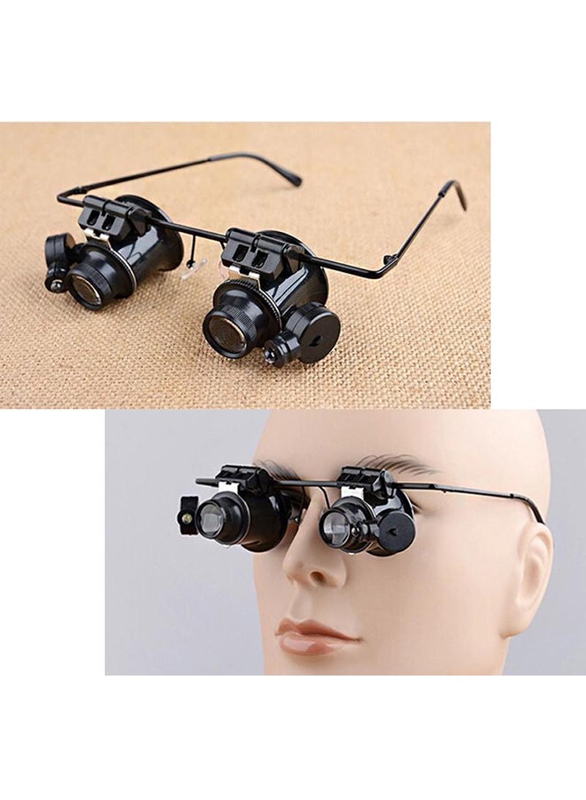 Watch Repair Glasses Style Magnifier Loupe 20X With LED Light