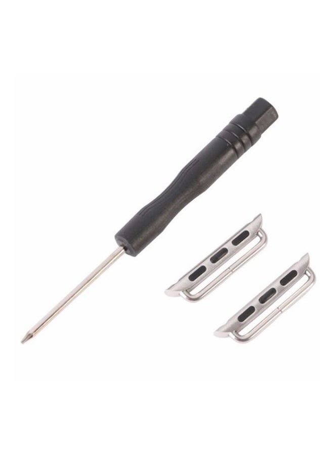 Strap Adapters Clasp Metal Axle Connectors With Screw Driver For Apple Watch 38mm