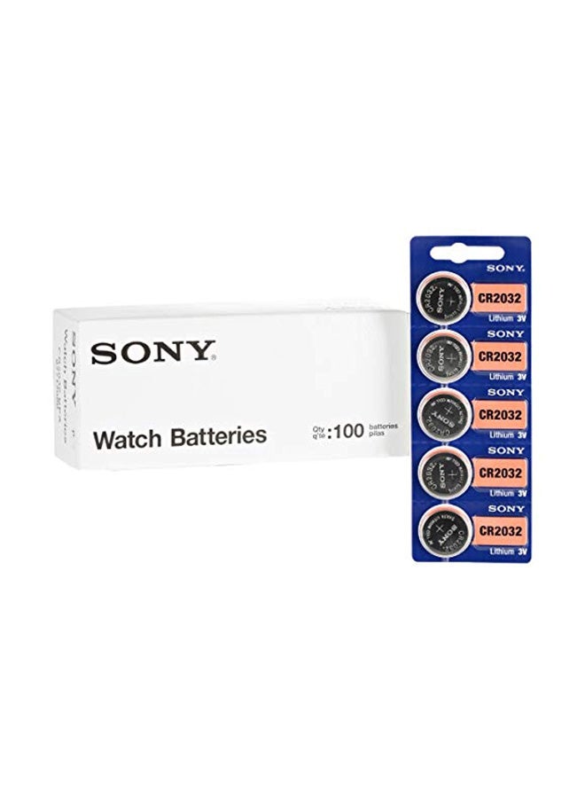 100-Piece CR2032 Watch Battery Set