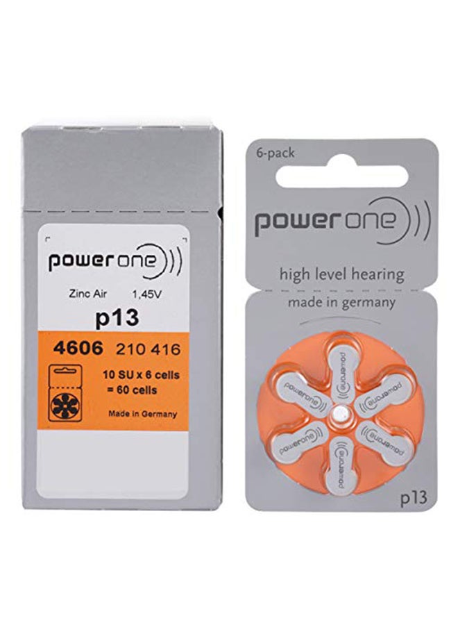 Powerone 1.45V Hearing Aid Batteries - Pack Of 60 Pieces