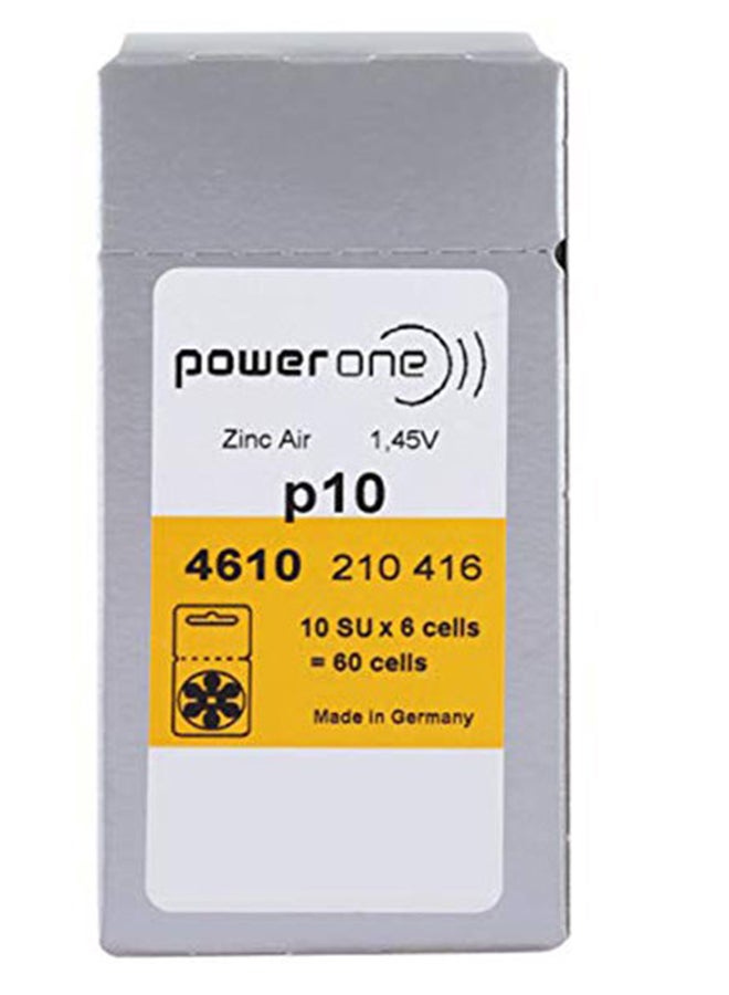 Powerone 1.45V Hearing Aid Batteries - Pack Of 60 Pieces