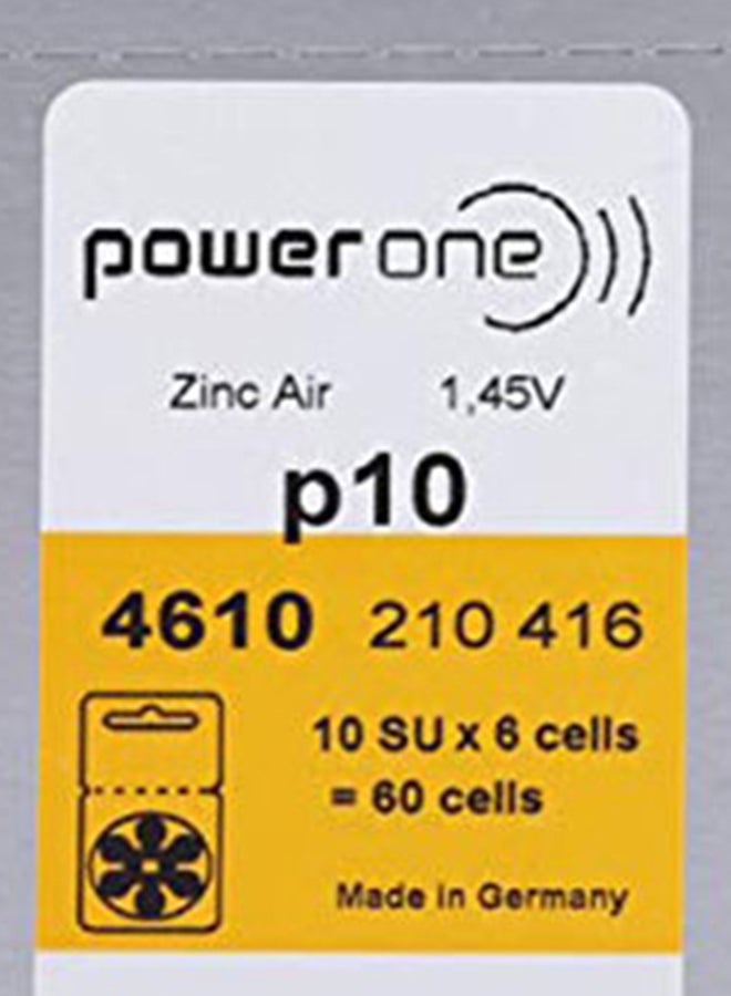 Powerone 1.45V Hearing Aid Batteries - Pack Of 60 Pieces