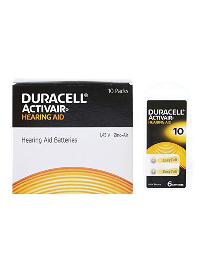 Duracell Activair 1.45V Hearing Aid Batteries - Pack Of 60 Pieces