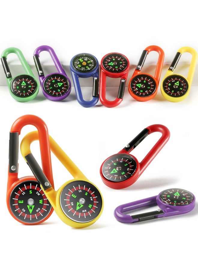 Carabiner Compasses For Kids Toy Compass Belt Clips School Prizes Party Favors 24 Pack