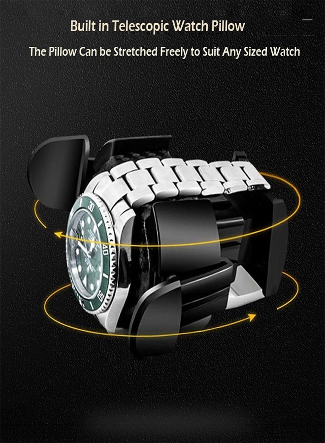 Automatic Watch Winder, Handmade Wooden Storage Display Box, Wristwatch Winding Case, Quiet Mabuchi /Motor for 6 Watches with LED Background, Suitable for Men’s and Women’s Mechanical Watches