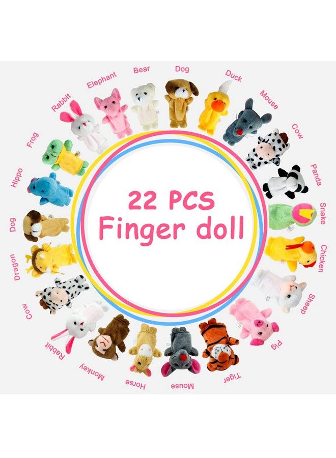 22 Pcs Plush Animals Finger Puppet Toys Mini Plush Figures Toy Assortment For Kids Soft Hands Finger Puppets Game For Autistic Children Great Family Parents Talking Story Set