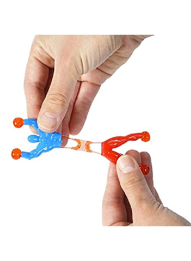 Colorful Sticky Wall Climbers Pack Of 24 Mountain Climber Figures Sticky Slimy And Rubbery Novelties Fun Gift For Kids Ages 3+