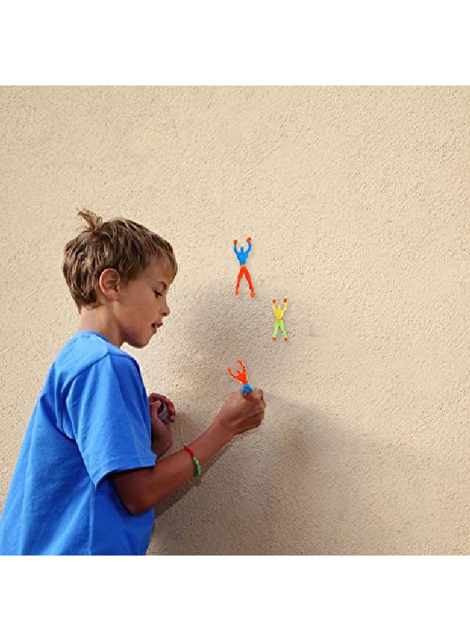 Colorful Sticky Wall Climbers Pack Of 24 Mountain Climber Figures Sticky Slimy And Rubbery Novelties Fun Gift For Kids Ages 3+