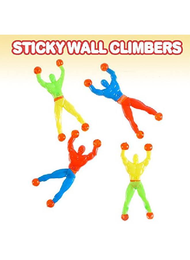 Colorful Sticky Wall Climbers Pack Of 24 Mountain Climber Figures Sticky Slimy And Rubbery Novelties Fun Gift For Kids Ages 3+