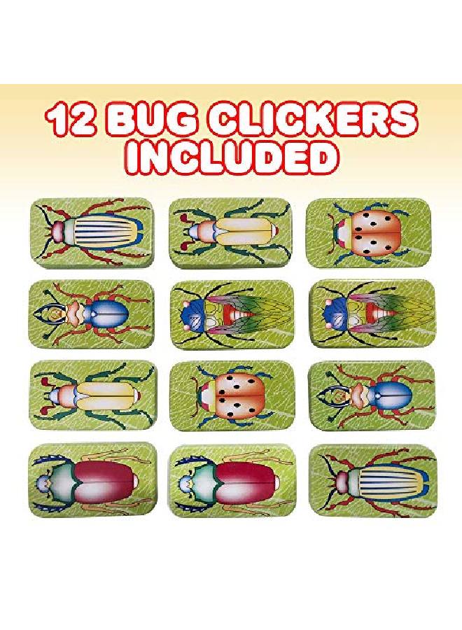 Bug Clickers For Kids Set Of 12 Fun Assorted Cricket Noise Makers For Children With Colorful Insect Decorations Birthday Party Favors Goodie Bag Fillers For Boys And Girls