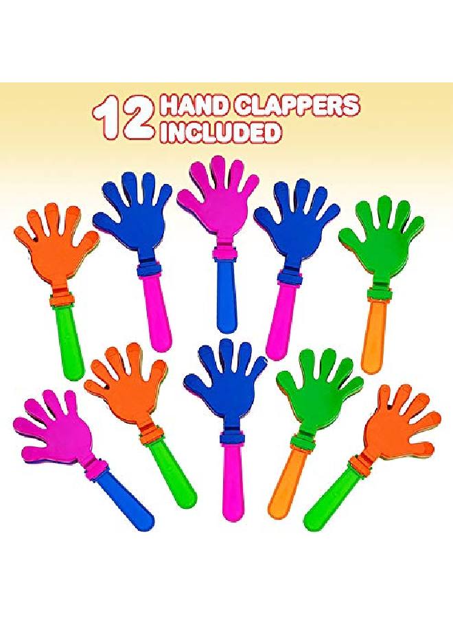 Hand Clappers Noisemakers Pack Of 127.5 Inch Assorted Plastic Noisemakers For Sports Parties And Concerts Great Birthday Party Favors And Goodie Bag Fillers For Boys And Girls