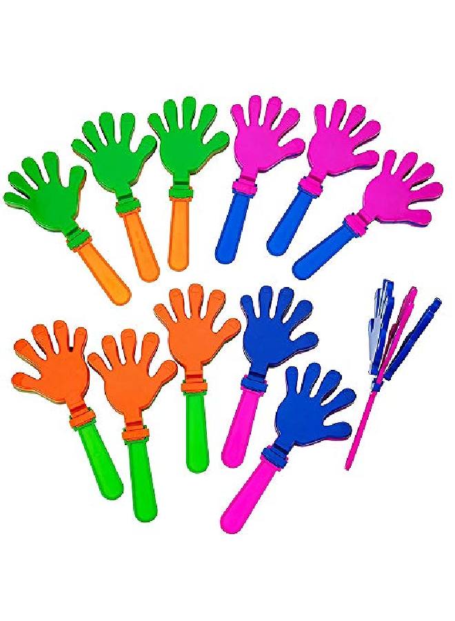 Hand Clappers Noisemakers Pack Of 127.5 Inch Assorted Plastic Noisemakers For Sports Parties And Concerts Great Birthday Party Favors And Goodie Bag Fillers For Boys And Girls