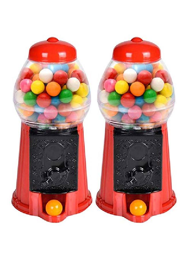 Gumball Machine For Kids Set Of 2 6.5 Inch Desktop Bubble Gum Mini Candy Dispenser Money Saving Coin Bank Best Gift Or Vintage Office Desk Decoration (Gumballs Not Included)