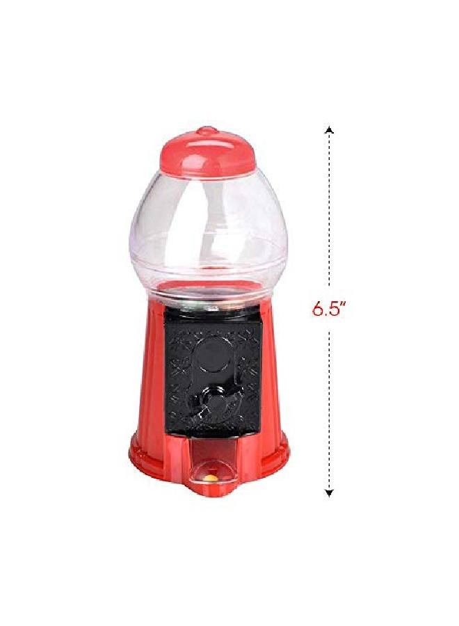 Gumball Machine For Kids Set Of 2 6.5 Inch Desktop Bubble Gum Mini Candy Dispenser Money Saving Coin Bank Best Gift Or Vintage Office Desk Decoration (Gumballs Not Included)