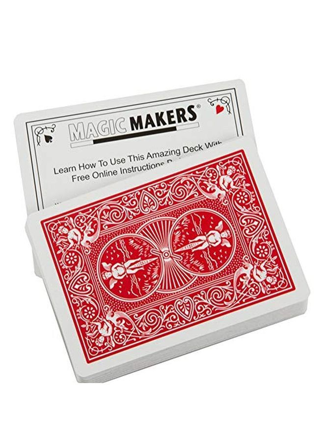 Stripper Deck With 10 Bonus Tricks In Red Tapered Magic Trick Deck