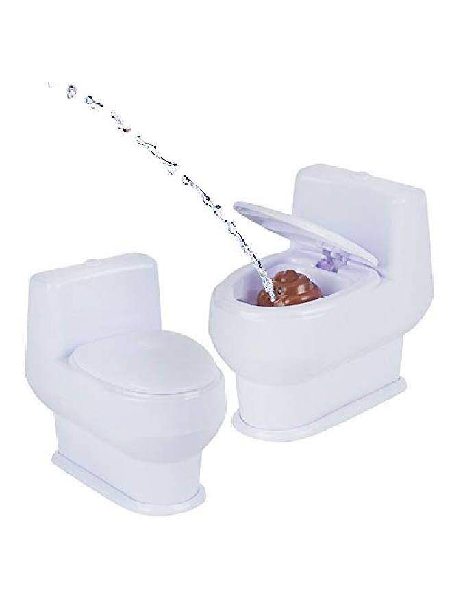 4 Inch Squirt Toilet Gag Gift For Kids And Adults With 3D Poo Emoji Lift Seat To Spray Water Funny Water Squirting Prank Toy Hilarious Prankster Joke Stuff For Boys And Girls