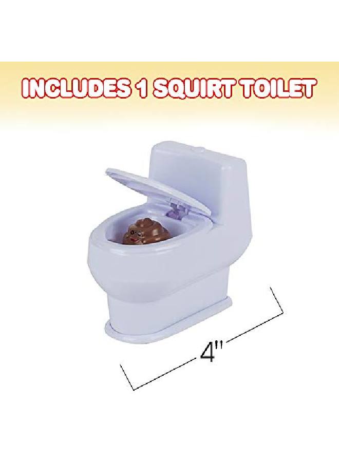 4 Inch Squirt Toilet Gag Gift For Kids And Adults With 3D Poo Emoji Lift Seat To Spray Water Funny Water Squirting Prank Toy Hilarious Prankster Joke Stuff For Boys And Girls