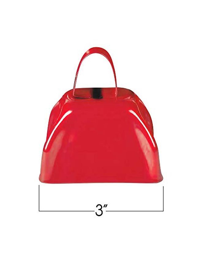 3 Inch Red Metal Cowbell Noisemakers Pack Of 12 Loud Metal Cowbell Noise Makers With Handles Great For Football Games Sporting Events New Year?S Eve For Kids And Adults