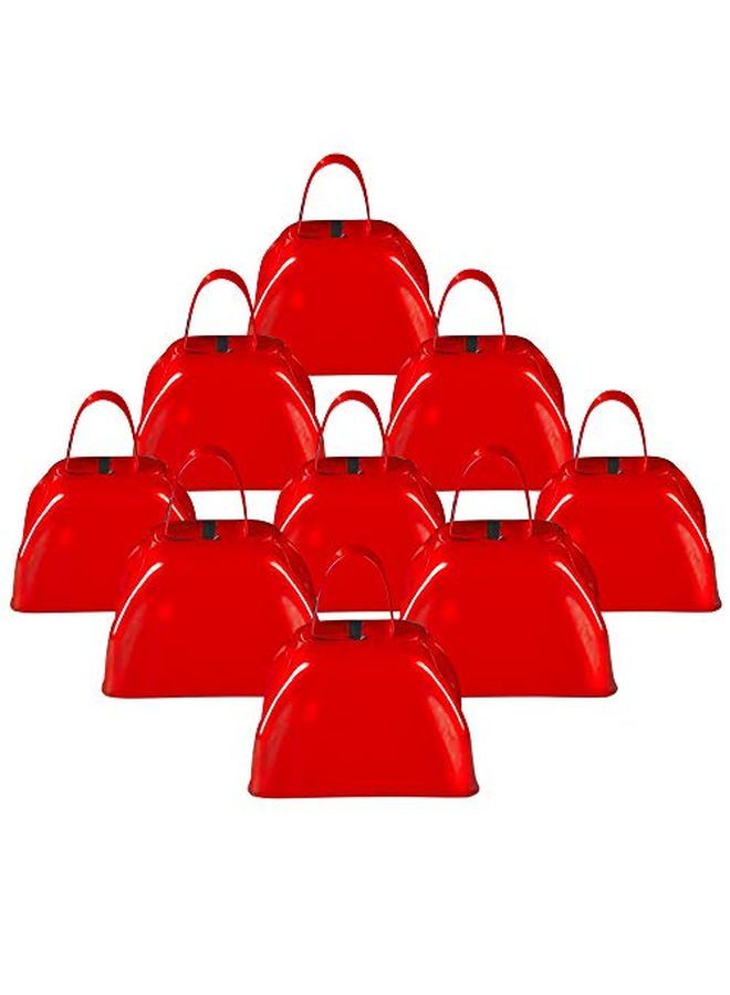 3 Inch Red Metal Cowbell Noisemakers Pack Of 12 Loud Metal Cowbell Noise Makers With Handles Great For Football Games Sporting Events New Year?S Eve For Kids And Adults