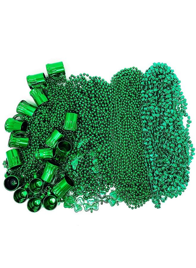 St Patricks Day Beads Necklace Bulk (72 Pack) Green Shamrock Beads Shot Glass Assortment St Patricks Day Gifts For Kids 33