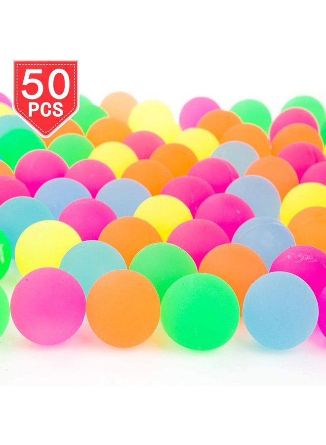 50 Pcs Bouncy Balls Glow In The Dark Bouncing Rubber Ball Pet Toys Bright Neon Colors 1.25