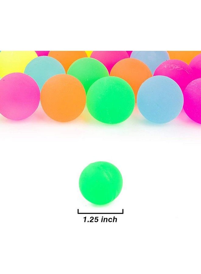 50 Pcs Bouncy Balls Glow In The Dark Bouncing Rubber Ball Pet Toys Bright Neon Colors 1.25