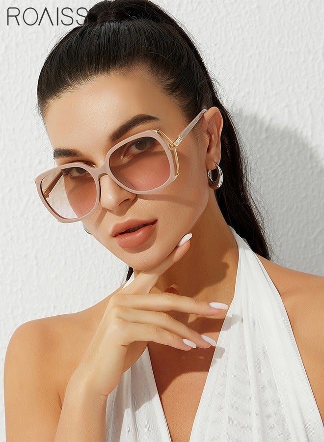 2 Pcs Women's Square Sunglasses, UV400 Protection Sun Glasses with Rhinestone-Encrusted Frame, Oversize Fashion Anti-glare Sun Shades for Women with Glasses Case, 56mm