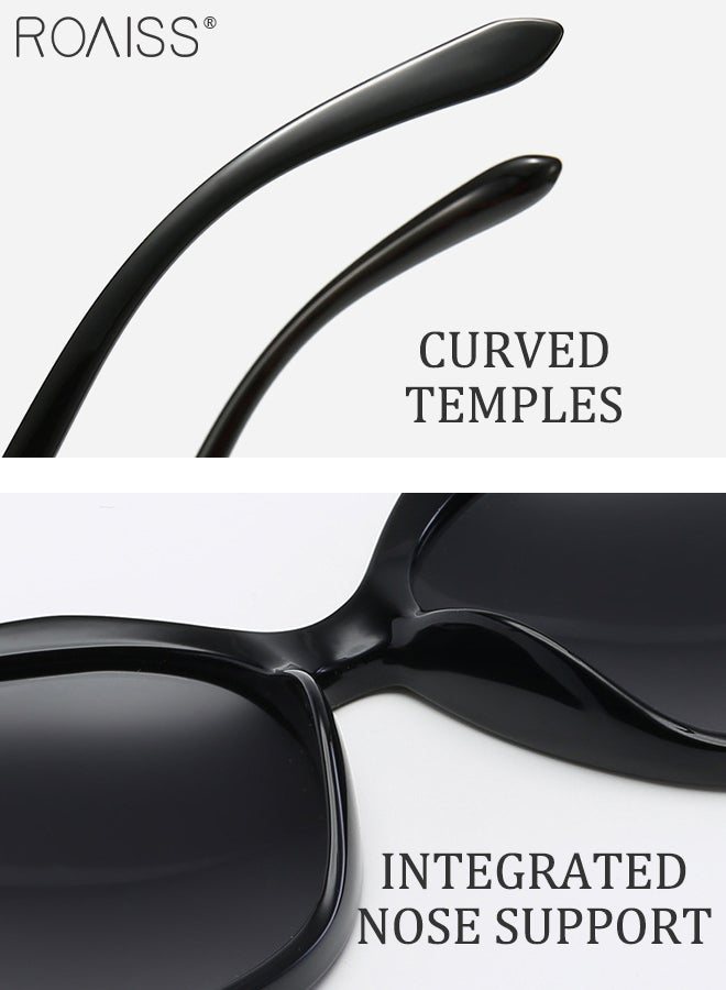 Women's Polarized Butterfly Sunglasses, UV400 Protection Sun Glasses with Rhinestones Decoration, Fashion Anti-glare Sun Shades for Women with Glasses Case, 58mm