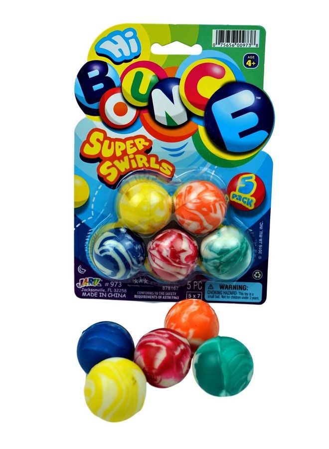 Bouncy Balls Superballs Super Hi Bounce (1 Pack 5 Balls Each) Fidget Bouncy Ball Small Toys Party Favors For Kids Toy Racketball Bulk Kids Prize Premium Giveaways Gift Includes Sticker 9731P