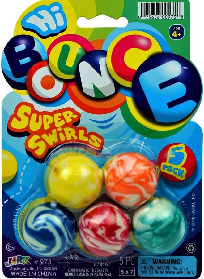 Bouncy Balls Superballs Super Hi Bounce (1 Pack 5 Balls Each) Fidget Bouncy Ball Small Toys Party Favors For Kids Toy Racketball Bulk Kids Prize Premium Giveaways Gift Includes Sticker 9731P