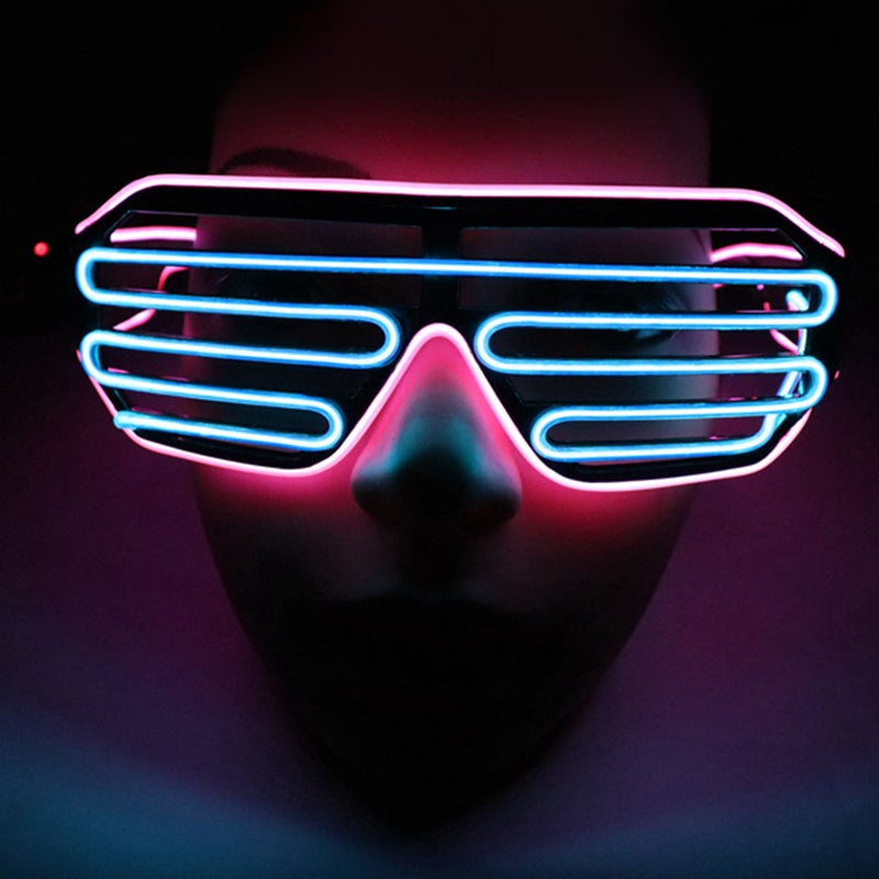 15 Colors Optional Light Up El Wire Neon Rave Twinkle Glowing Party LED Glasses