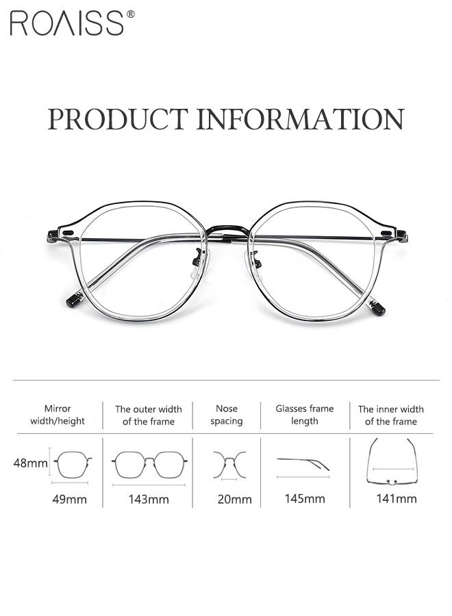 Blue Light Blocking Glasses Blue Light Filter Computer Reading Gaming TV Phones Round Eyeglasses Fashion Anti Eyestrain Headache Eyewear for Women Men Black