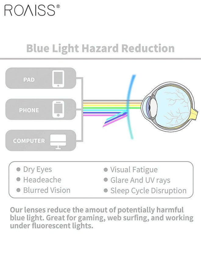 Blue Light Blocking Glasses Blue Light Filter Computer Reading Gaming TV Phones Browline Frame Eyeglasses Fashion Anti Eyestrain Headache Eyewear for Women Men Rose Gold