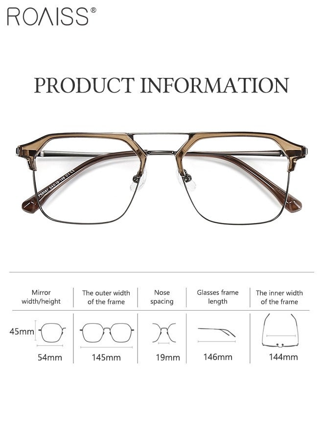 Blue Light Blocking Glasses Blue Light Filter Computer Reading Gaming TV Phones Browline Frame Eyeglasses Fashion Anti Eyestrain Headache Eyewear for Women Men Transparent Brown