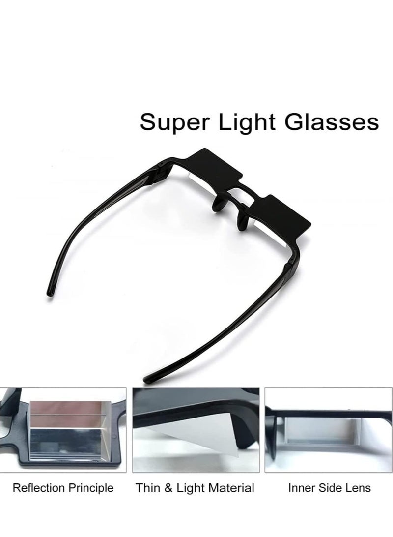 Laying Down Light Prism Glasses 90° Prism Glasses Bed Prism Spectacles Horizontal Mirror Lazy Readers Glasses Neck Relaxer for Lying Down Reading Watching TV Phone Glasses