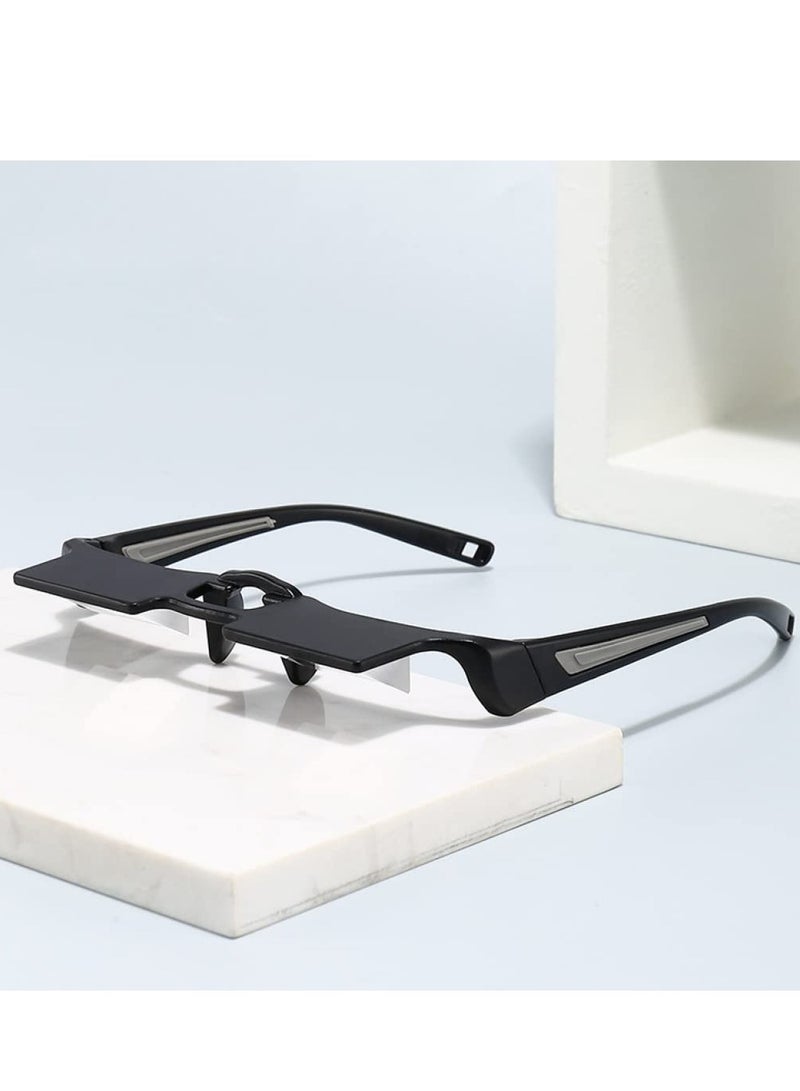 Laying Down Light Prism Glasses 90° Prism Glasses Bed Prism Spectacles Horizontal Mirror Lazy Readers Glasses Neck Relaxer for Lying Down Reading Watching TV Phone Glasses