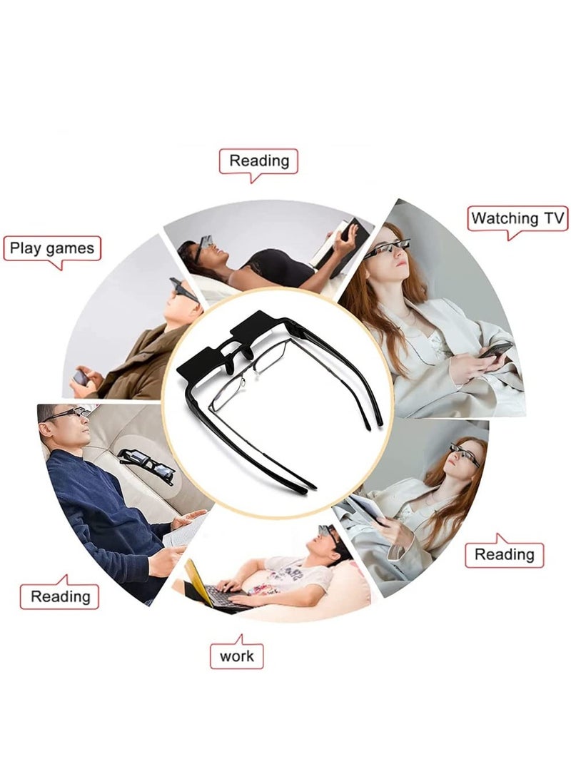 Laying Down Light Prism Glasses 90° Prism Glasses Bed Prism Spectacles Horizontal Mirror Lazy Readers Glasses Neck Relaxer for Lying Down Reading Watching TV Phone Glasses