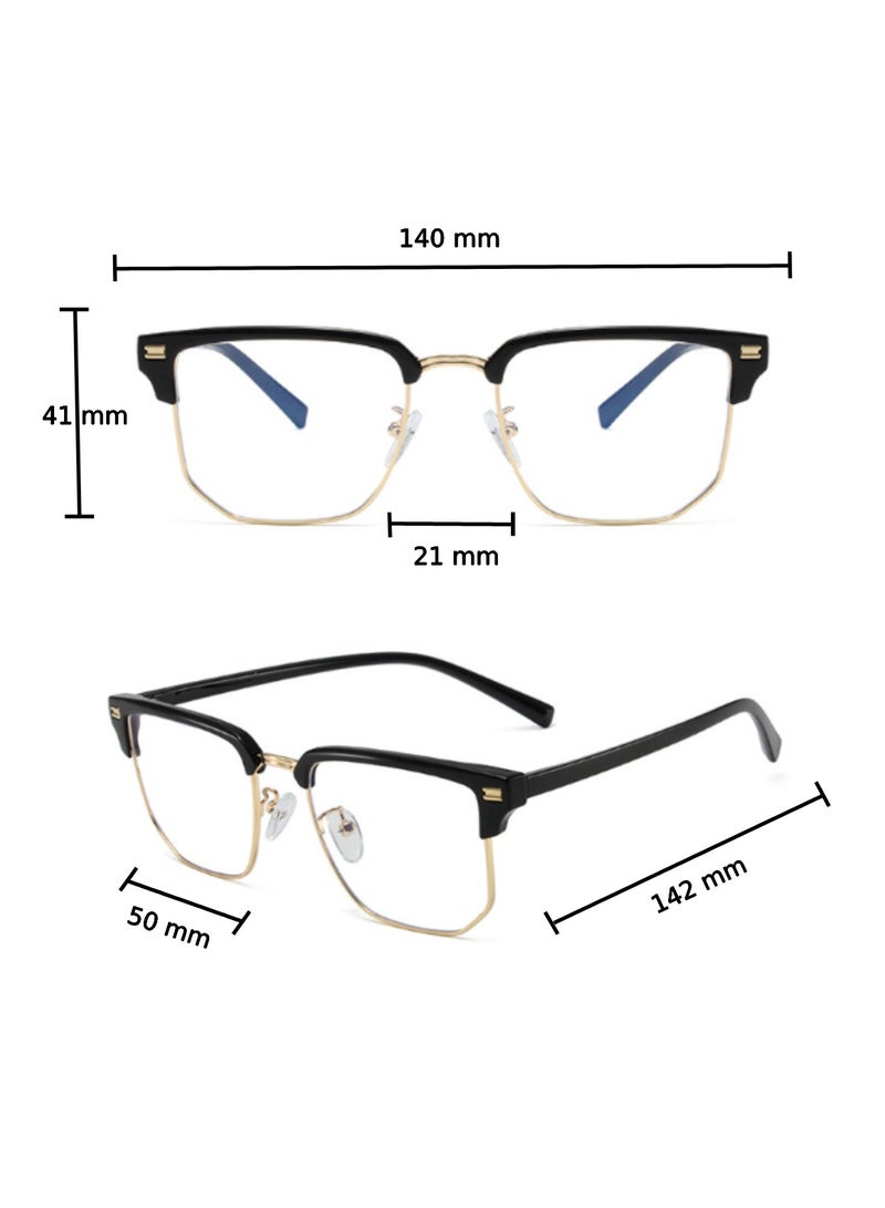 Blue Light Blocking Optical Eyeglasses - Stylish Oversized Frames, Clear Lens, Polarized. Top-rated Bluelight Protection for Reading, Work, & Screen Time. Vintage-Inspired, Lightweight Design.