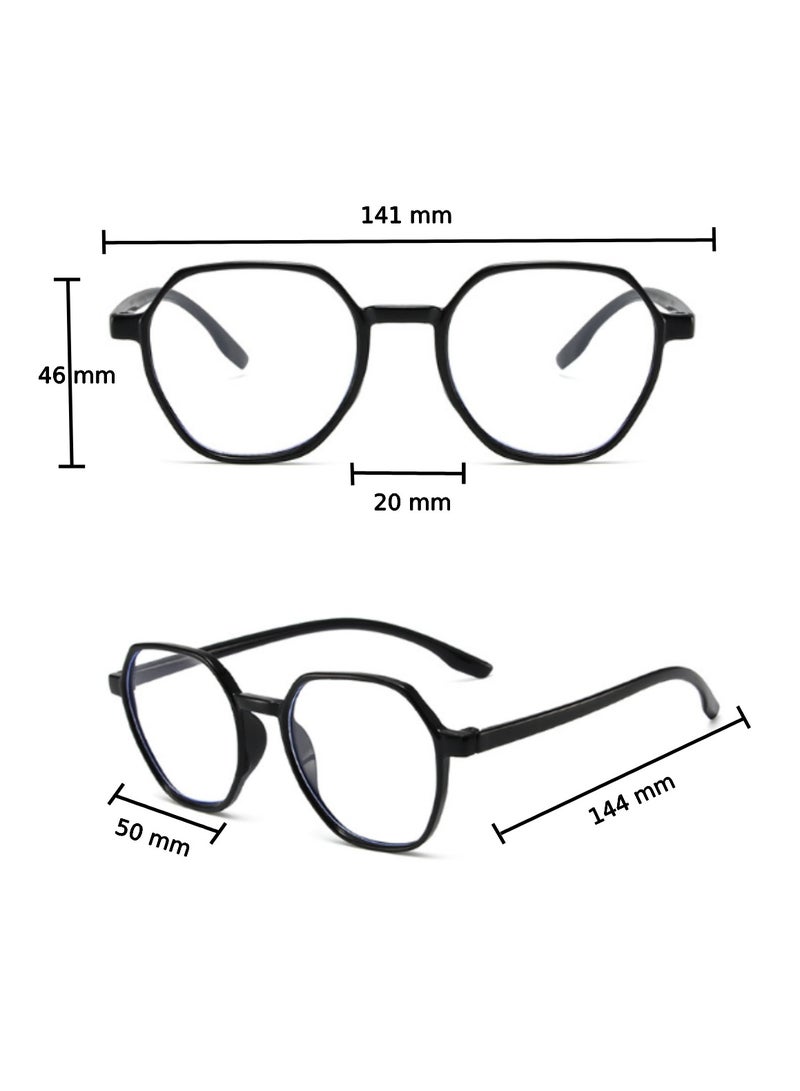 Blue Light Blocking Optical Eyeglasses - Stylish Oversized Frames, Clear Lens, Polarized. Top-rated Bluelight Protection for Reading, Work, & Screen Time. Vintage-Inspired, Lightweight Design.