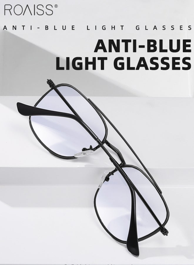 Blue Light Blocking Glasses Blue Light Filter Computer Reading Gaming TV Phones Square Eyeglasses Fashion Anti Eyestrain Headache Eyewear for Men Women Black 54mm