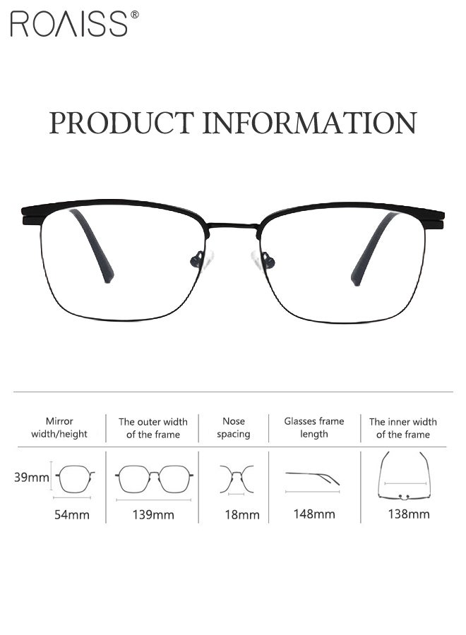 Blue Light Blocking Glasses Blue Light Filter Computer Reading Gaming TV Phones Browline Eyeglasses Fashion Anti Eyestrain Headache Eyewear for Men Women Black 54mm