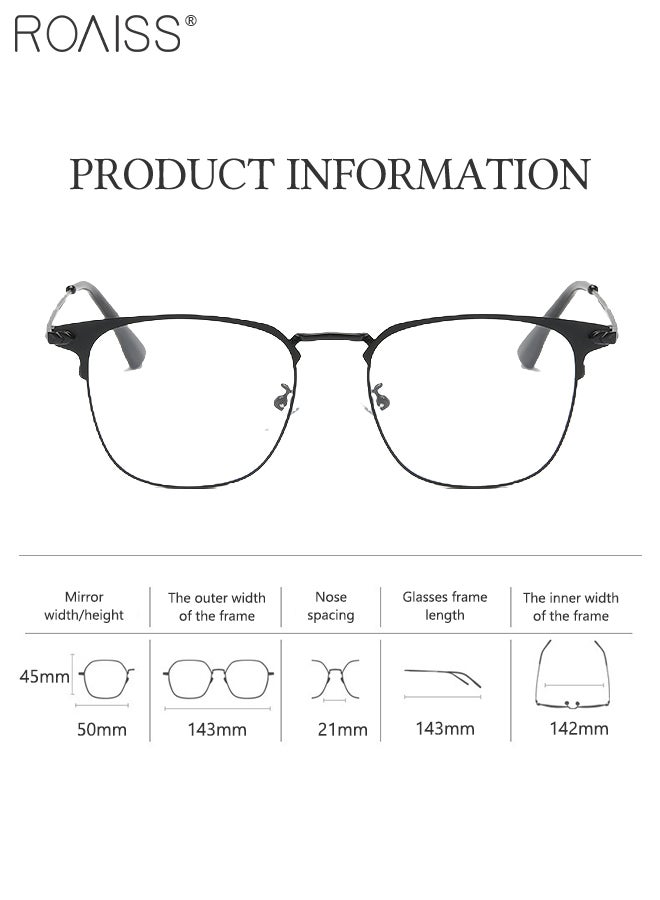 Blue Light Blocking Glasses Blue Light Filter Computer Reading Gaming TV Phones Square Eyeglasses Fashion Anti Eyestrain Headache Eyewear for Men Women Black 50mm