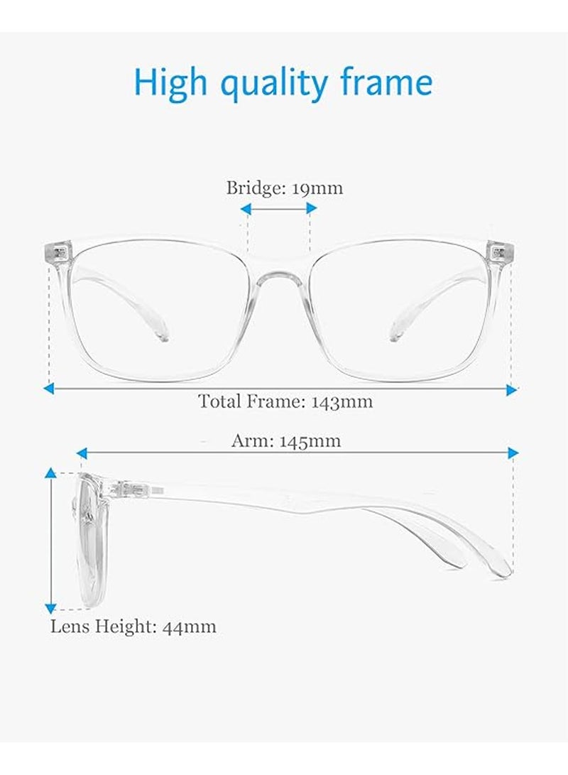 Blue Light Blocking Glasses For Computer Use Anti Eyestrain Lens Lightweight Frame Eyeglasses Clear