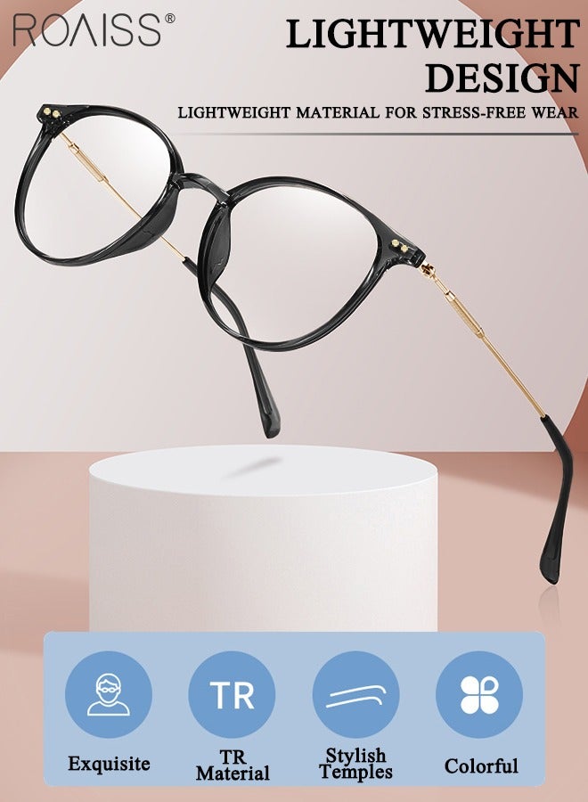 Women's Blue Light Blocking Glasses Blue Light Filter Computer Reading Gaming TV Phones Round Eyeglasses Fashion Anti Eyestrain Headache Eyewear