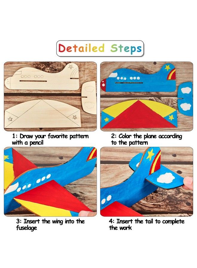 8 Packs Wooden Model Airplane Wood Planes Diy Balsa Wood Airplane Kits Handicraft Toy Plane For Birthday Carnival Party